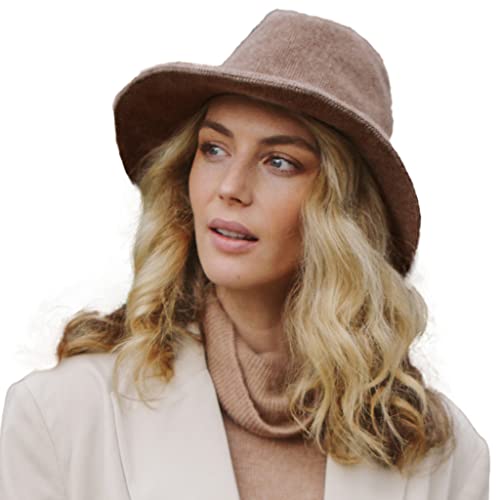 House of Ord Cape Town Highland Fedora Damenhüte Winterhüte Wollhut UV Schutz Herbst Hut Damen - in 3 Farben in Größe M/58cm & L/61cm - Größe: M/L: 58 cm Farbe: Braun von House of Ord Cape Town