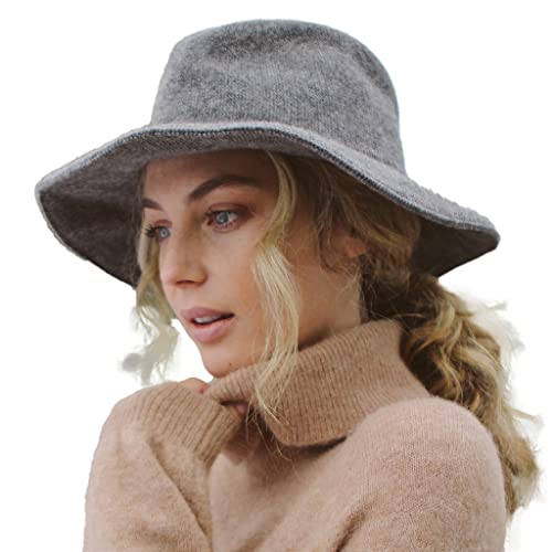 House of Ord Cape Town Highland Fedora Damenhüte Winterhüte Wollhut UV Schutz Herbst Hut Damen - in 3 Farben in Größe M/58cm & L/61cm - Größe: M/L: 58 cm Farbe: Grau von House of Ord Cape Town
