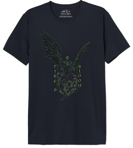 House of the Dragon Herren Mehoftdts019 T-Shirt, Marineblau, L von House of the Dragon