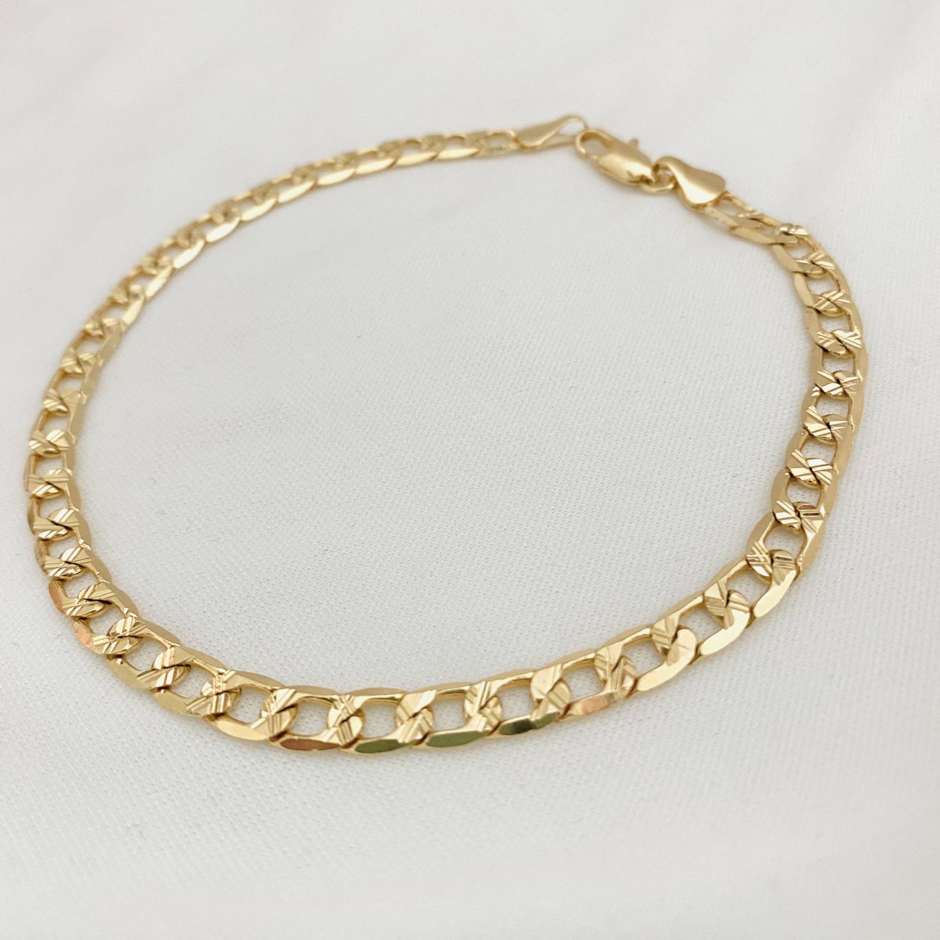 Cuban Link-Fußkettchen, Gehämmertes Dickes Fußkettchen Armband, 18K Gold Filled Panzerkettchen Chunky Anklet, Statement Anklet von HouseGoldJewelry