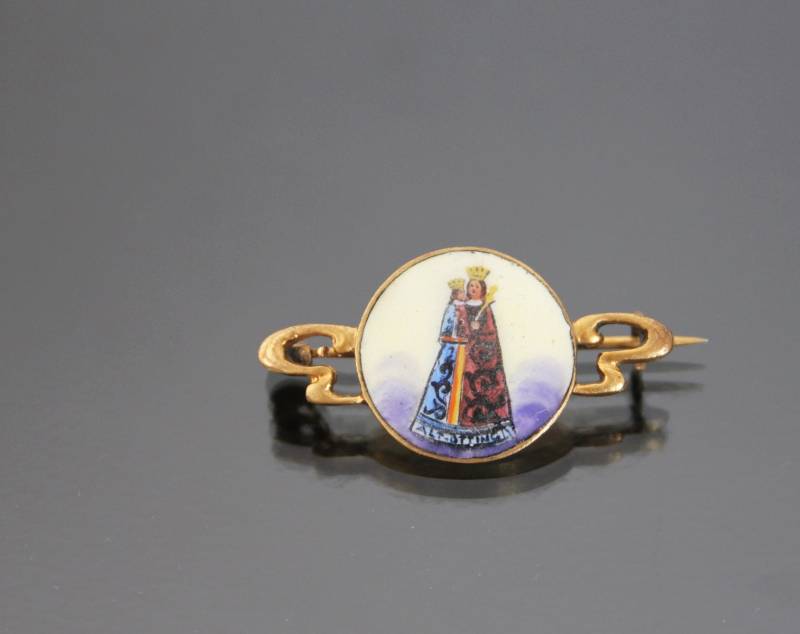 Antike Muttergottes Von Altötting Emaille Brosche. Jugendstil Madonna. Vintage Katholisch von HouseOf3Cats