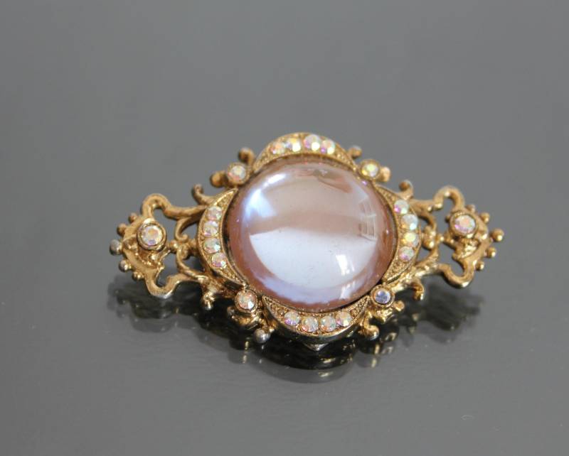 Vintage Saphiret Deutscher Saphir. 50Er Jahre Cabochon. Aurora Borealis Brosche Vintage Saphiret Deutscher Saphir. 50Er Jahre Cabochon. Aurora Borealis Brosche von HouseOf3Cats