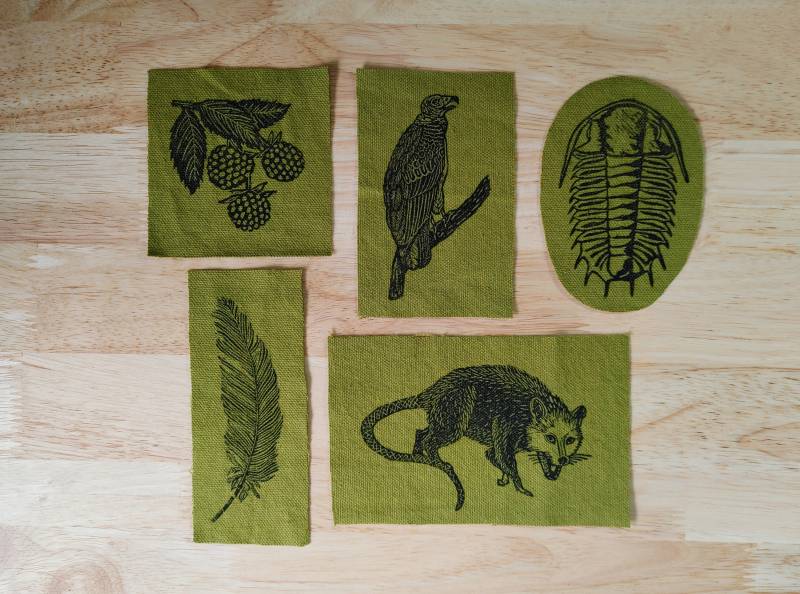 Appalachen Aufnäher // Blockprint Grünes Duck Canvas Handgemacht von HouseOfFigsStudio