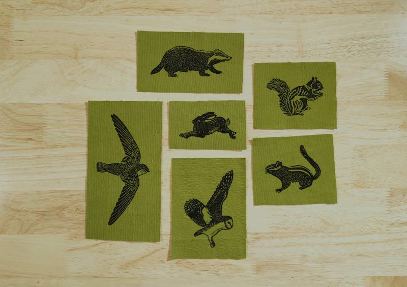 Tier Aufnäher // Blockprint Grüne Ente Handarbeit von HouseOfFigsStudio