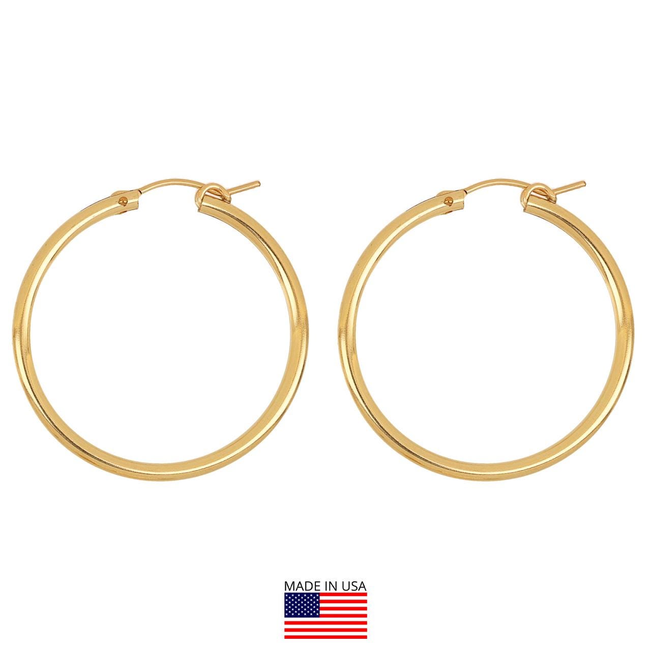 1 Paar 14K Gold Fill Eurodraht Creolen 35mm von HouseOfGemsInc