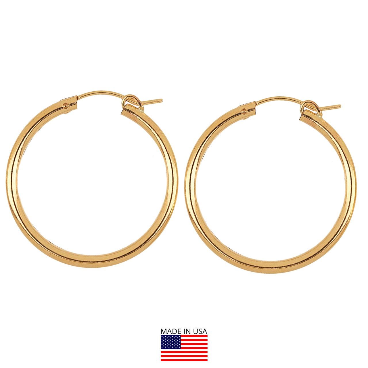 14K Gold Gefüllte Eurodraht Creolen-29mm-1 Paar von HouseOfGemsInc