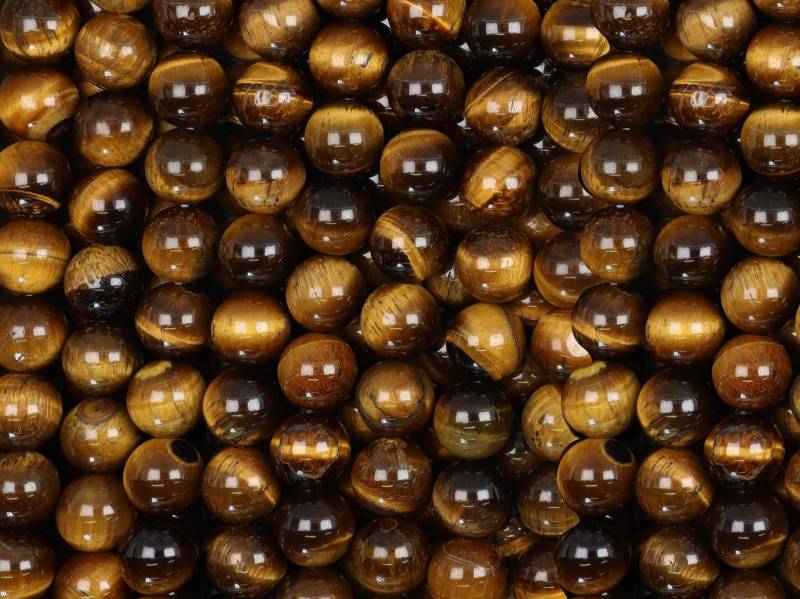 15 in 10 Mm Glatt Tigerauge Runde Perlen | Te100104 von HouseOfGemsInc