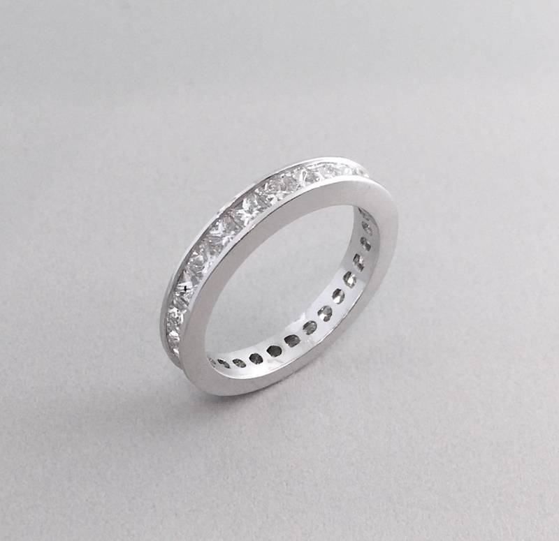 Kanal Set Princess Cut Naturdiamant Eternity Ehering von HouseOfGemsNYC