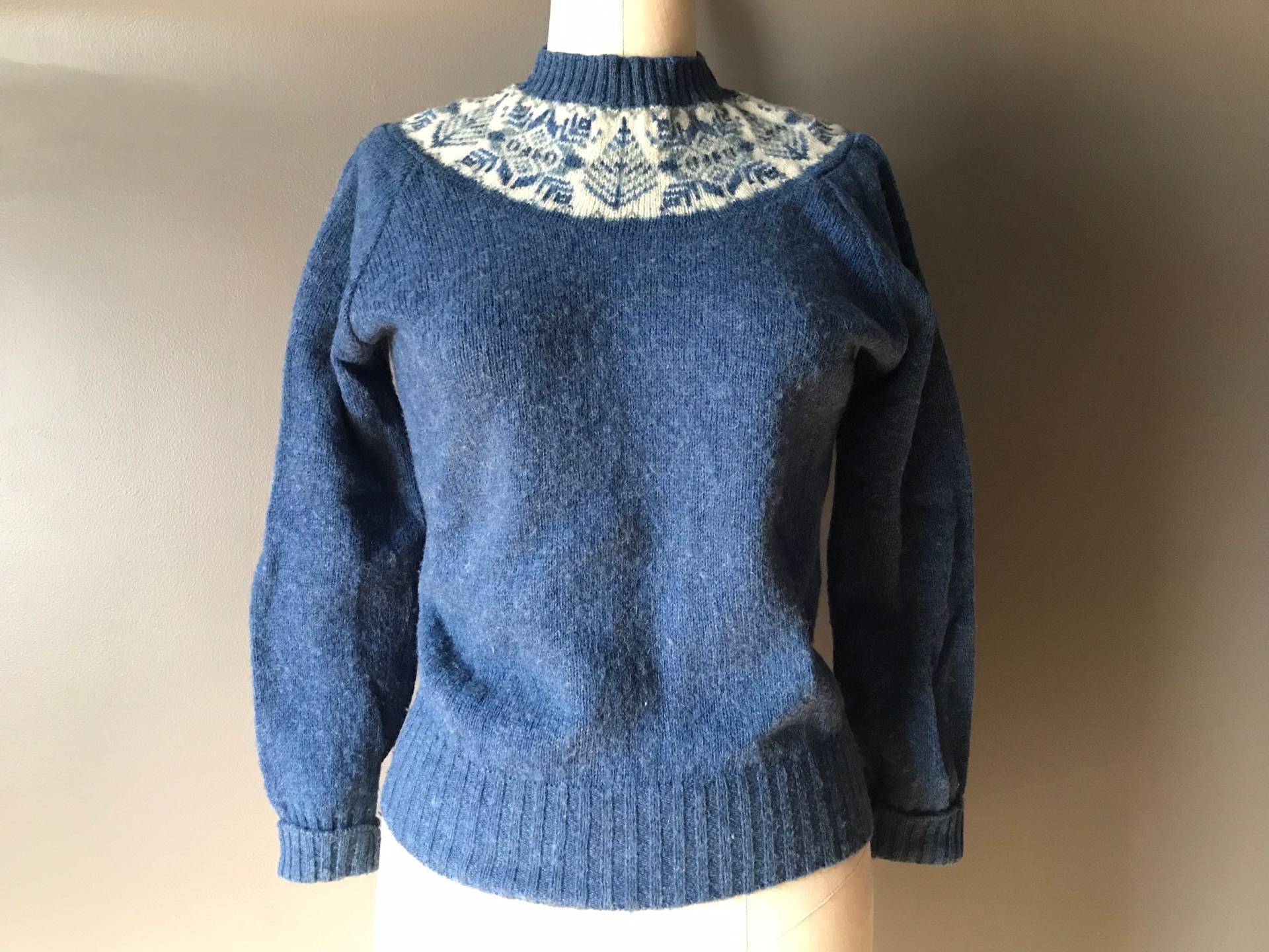 70Er Jahre Shetland Wolle Ski Sweater von HouseOfRenata