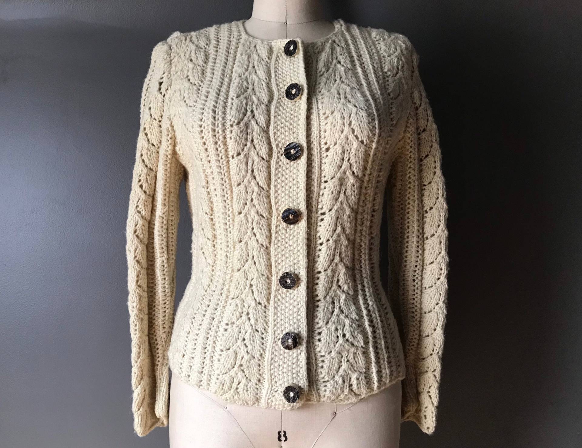 Vtg 60Er 70Er Wolle Strick Cardigan von HouseOfRenata