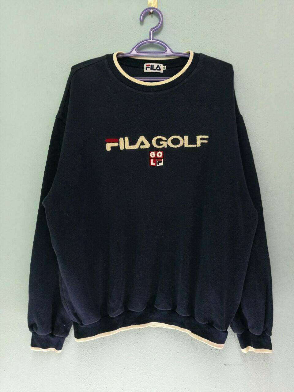 Vintage Fila Golf Kleines Logo Biella Italia Spellout Embroidery Pullover Sweatshirt von HouseOfWMK