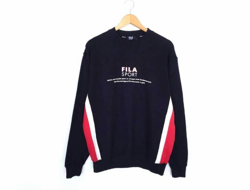 Vintage Fila Sport Big Logo Spellout Pullover Jumper Sweatshirt Deadstock von HouseOfWMK