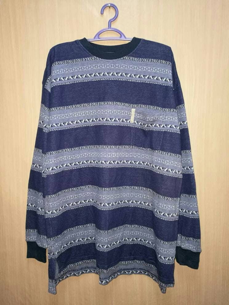 Vintage Quiksilver Spellout Kleines Logo Streifen Sweatshirt Surfwear Surf von HouseOfWMK