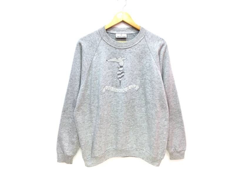 Vintage Trussardi Big Logo Spellout Stickerei Pullover Sweatshirt von HouseOfWMK