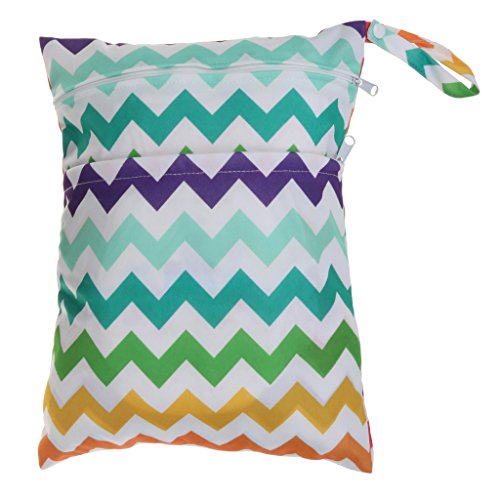 Wasserdichte wiederverwendbare Wickeltasche für Babys mit doppeltem Reißverschluss, Regenbogen-Design für Kinderzimmer von HouseVibe