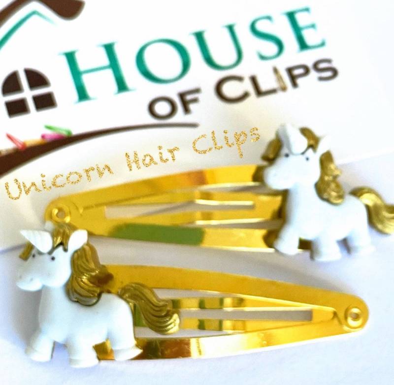 Einhorn Haarspangen Mädchen Haarspangen Gold | 2Er Set von HouseofClipsBySimone