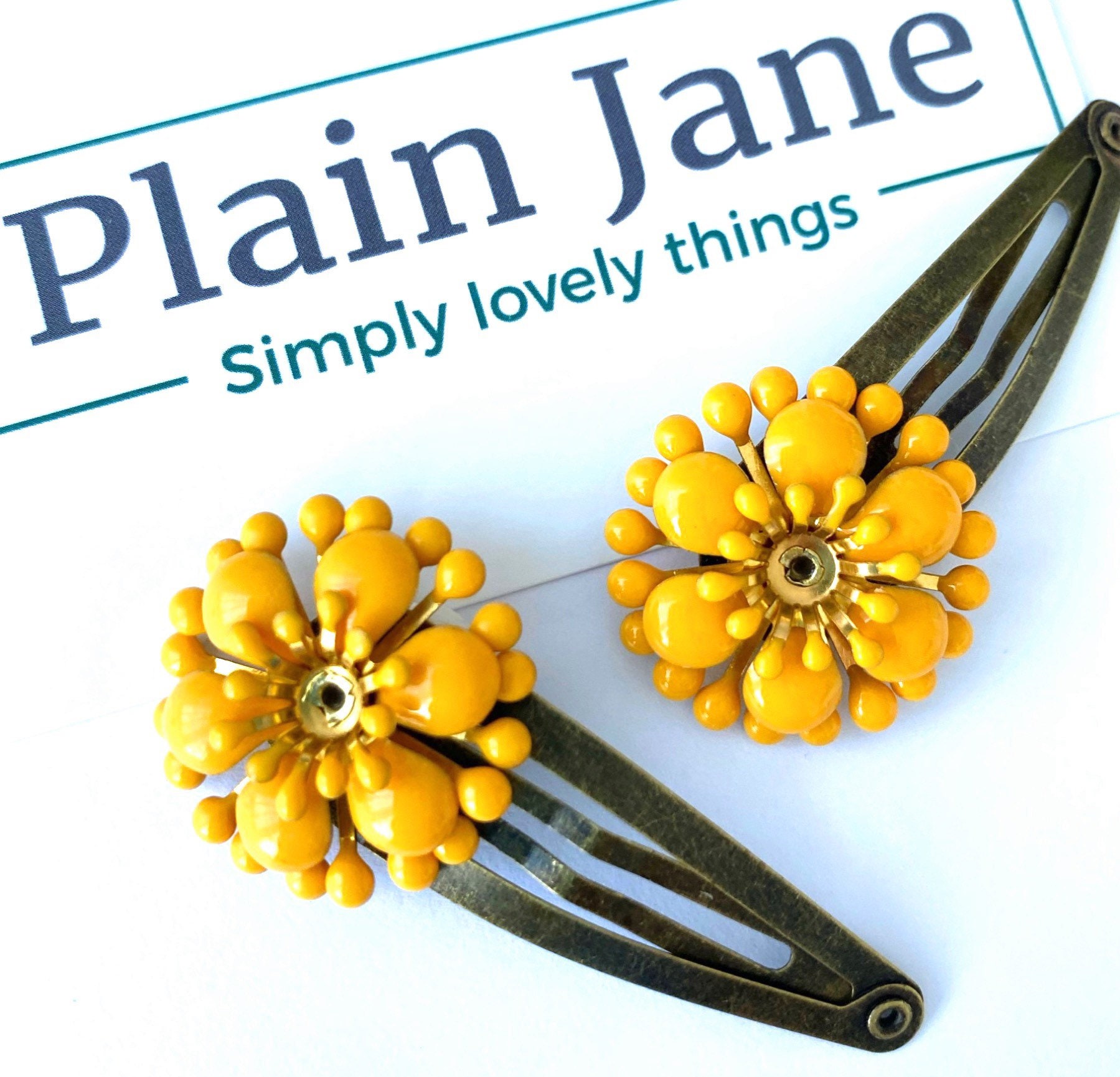 Helios Bloom Clip By Plain Jane X1 - Uni Antik Gold Haarspange Vintage Damen Blumen Rose von HouseofClipsBySimone