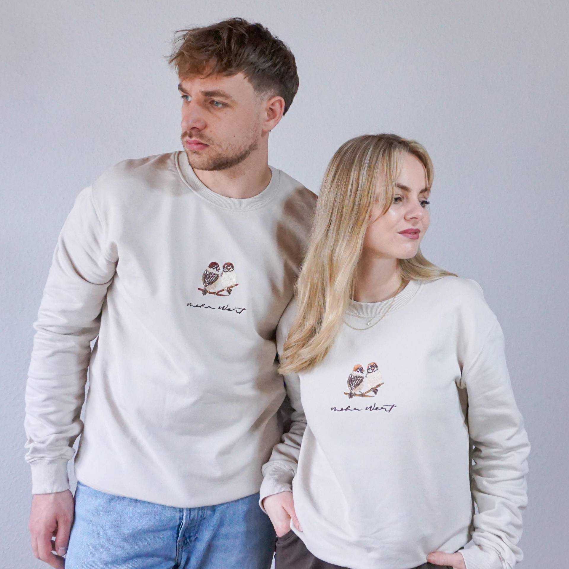 Sparrows, Sweatshirt, Bone, Bio-Baumwolle, Fair Wear, Spatzen, Christlich, Mehr Wert, Christian Merch, Bestickt, Matthäus 6, 26 Sparrows, Sweatshirt, Bone, Bio-Baumwolle, Fair Wear, Spatzen, Christlich, Mehr Wert, Christian Merch, Bestickt, Matthäus 6, 26 von HouseofCreationShop