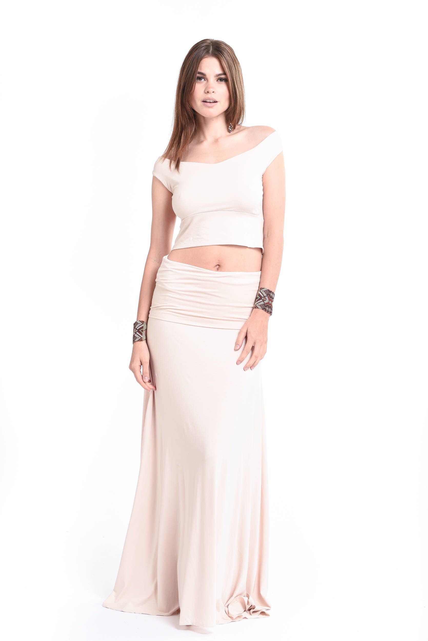 Bambus Flamenco Rock Ecru ~ Latein Tango Kundalini Maxi Tantrica Tantra Tantric Yogini Ethical Fashion von HouseofHraiz