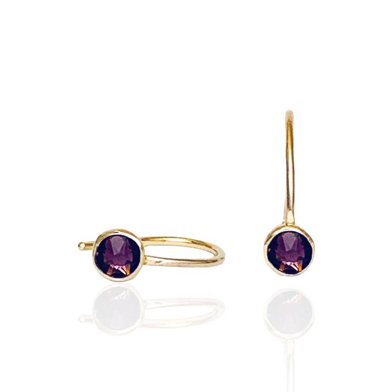 Amethyst Geburtsstein Kristallohrhänger - Februar Geschenk Gold Filled Oder Sterling Silber von HouseofMetalworks