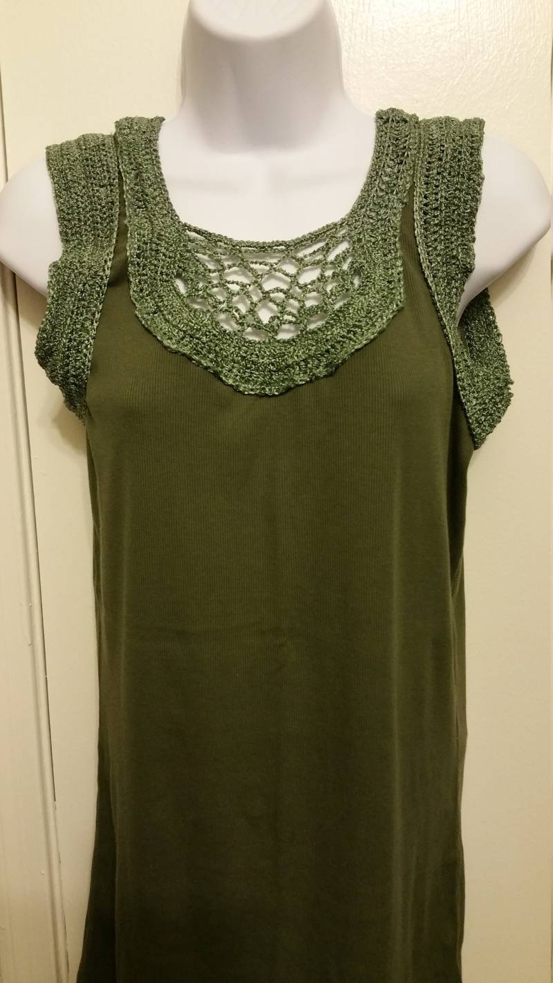 Der Damen Gehäckelte Tank Tank-Top/Sommer Top Für Frauen/Häkeln Grünen Tank/Frauen Geschenk/Frauen Kleidung von HouseofShacklock