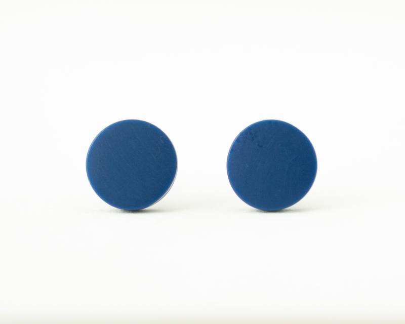 Navy Blau Ohrstecker, Matte Marineblau Ohrringe, Unisex Blaue Herrenohrringe, Herrenohrstecker von HouseofShiba