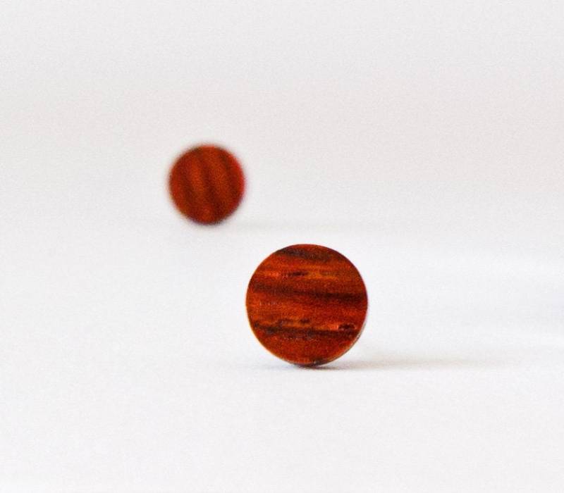 Rötlich-Orange Cocobolo Holz Ohrstecker, Holzohrringe, Unisex Naturholz 10 Mm Rötlich-Orange Cocobolo Holz Ohrstecker, Holzohrringe, Unisex Naturholz 10 Mm von HouseofShiba