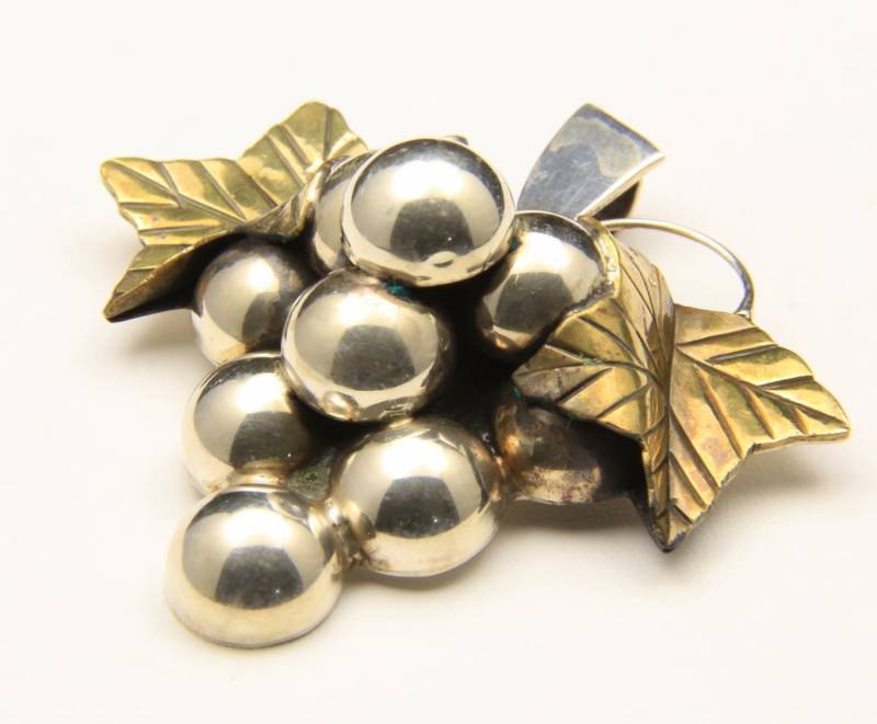 Jahrgang Taxco Mexiko Sterling Silver Traube Brosche/Pin Oder Anhänger Handwerker von HouseofVintageOnline