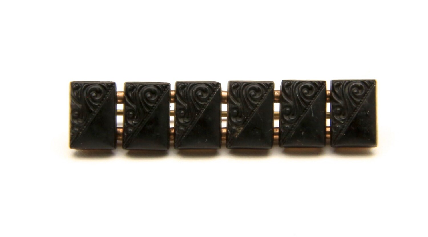 Vintage Art Deco Kupfer Und Schwarz Harz Bar Pin Brosche von HouseofVintageOnline