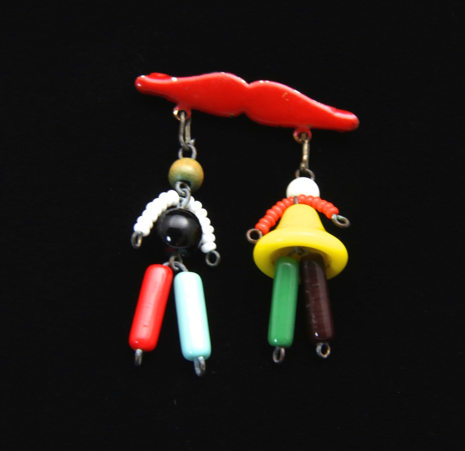 Vintage Mid Century Modern Whimsical Mustache Man Woman Beaded Pin Brooch Retro Vintage Mid Century Modern Whimsical Mustache Man Woman Beaded Pin Brooch Retro von HouseofVintageOnline