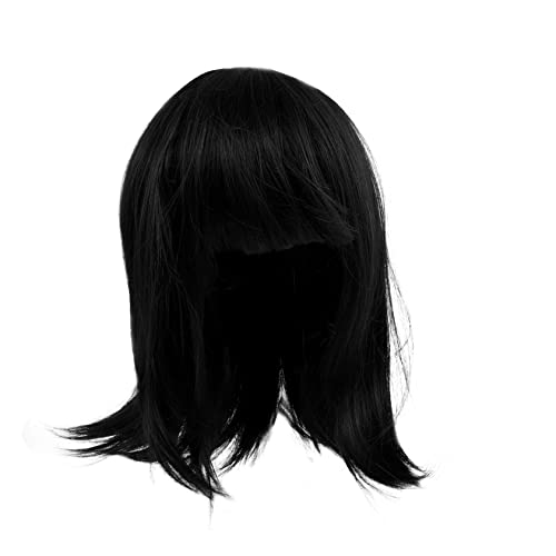 1Stk kurze haare perücke Halloween-Cosplay-Perücke Cosplay gerade Perücke glatte Echthaarperücke schwarze Perücke Cosplay tägliche Partyperücken kurze Bob-Haarperücken Mädchen von Housoutil