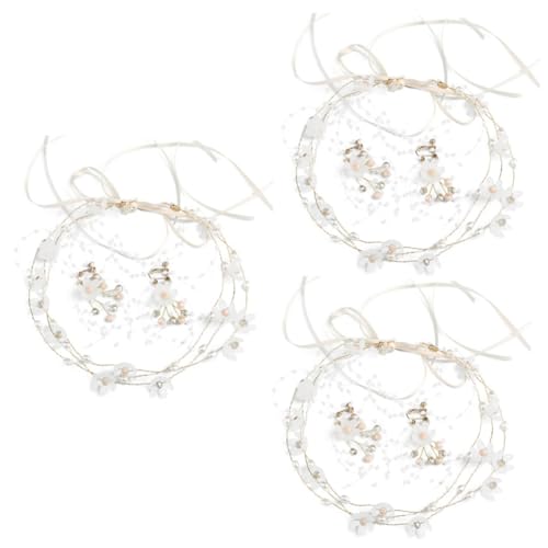 3 Sätze damenschmuck frauenschmuck hair accessories women гирлянда kränze Haarschmuck Set hochzeitshaar schmuck Hochzeitskleid Stirnband Kranz Kopfbedeckung Braut einstellen von Housoutil