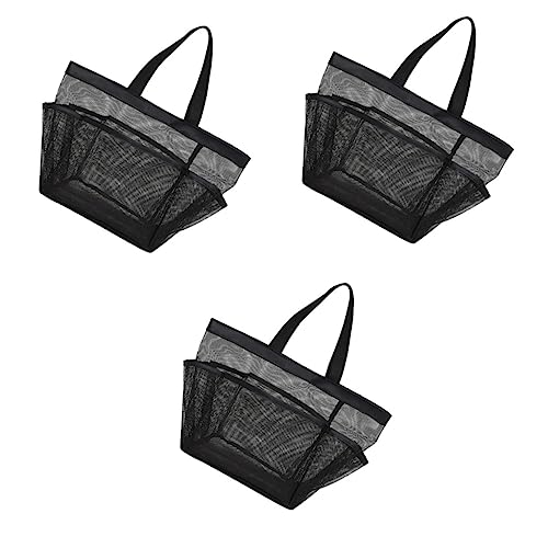 3St Wäschesack aus Mesh aufbewahrungssack Storage Pockets Mesh-Duschtasche Badezimmer Mesh Duschtasche draussen Netztasche Haushaltsprodukte Veranstalter Männer und Frauen Pu von Housoutil