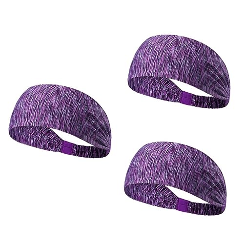 3st Herren-stirnband Haarbänder Für Dehnbare Stirnbänder Für Frauen Bandana Haargummis Für Mädchen Sport Stirnband Stirnbänder Für Damen Kopfbedeckung Violett Yoga Fitness von Housoutil