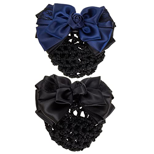 4 Stück Haarnetz hair styling haar spangen haarklips haar gummi Haar Styling haarbänder bobby pin Haarschleife Mädchen Brötchen Net-Ordner schmücken Büro Haarschmuck Polyester band von Housoutil