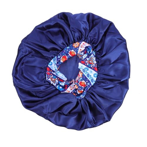 Duschhaube aus Satin Hair bonnet for women Hair bonnet for curly hair Satin shower cap Hair bonnet for silk pillowcase Drucken Nachtmütze Schal Stirnband Fräulein Hut Polyester von Housoutil