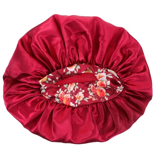 Duschhaube aus Satin seidenmütze haarhaube bademützen badehauben haartrockner haar fön hair cap wimpernfön haarföhner haarfon Mädchen Nachtmütze Haarkappe Schal Frau Hut Polyester von Housoutil