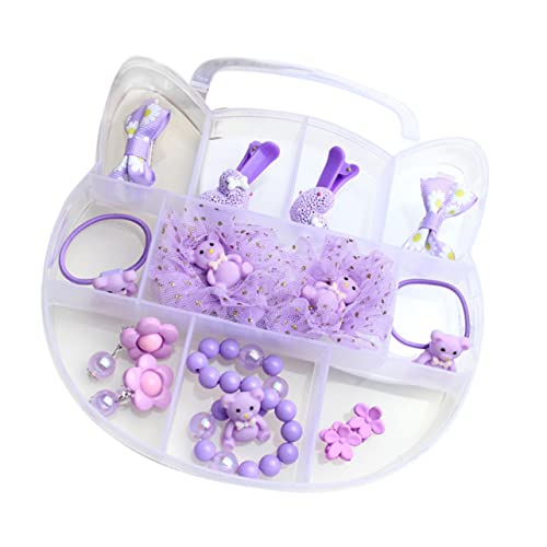 Housoutil 1 Satz Haarschmuck Für Mädchen Haarspangen Für Mädchen Säuglingsanzug Babyanzüge Geburtstagsgeschenke Zubehör Kind Geschenkbox Violett von Housoutil