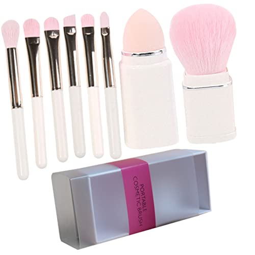 Housoutil 1 Satz Make-up-pinsel-set Pinsel-make-up Schönheitsschwämme Make-up-tools Make-up-zubehör Für Frauen Mini-werkzeuge Bürste Plastik Weiß Kosmetik Reisen Gesicht von Housoutil