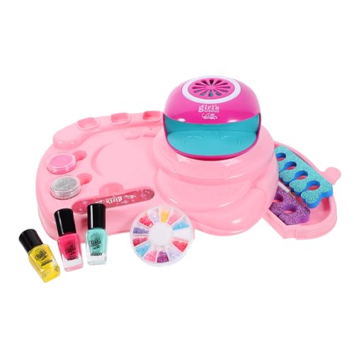 Housoutil 1 Satz Nail-Art-Set Spielzeug Nageltrockner Werkzeugkasten für Kinder Mädchenspielzeug Kinderspielzeug Nagelkunst-Dekorationsset Kinder Make-up-Set für Mädchen von Housoutil