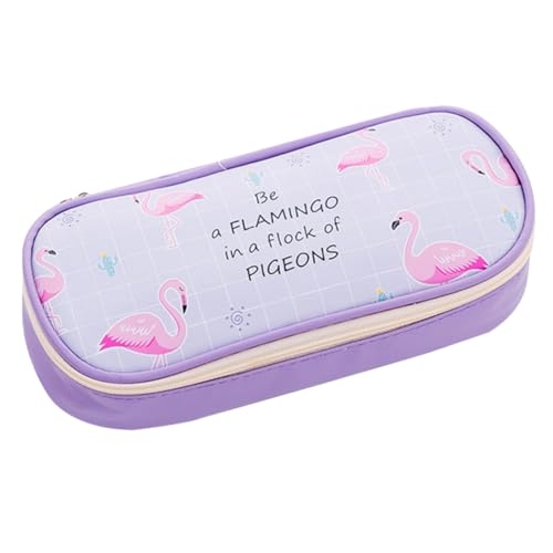 Housoutil 1 Stück Großer Kapazitäts Stiftetasche aus PU Cartoon Tier Design Reißverschluss Federmäppchen für Schreibwaren Leicht und Leicht zu Reinigen für Schule und Reisen von Housoutil