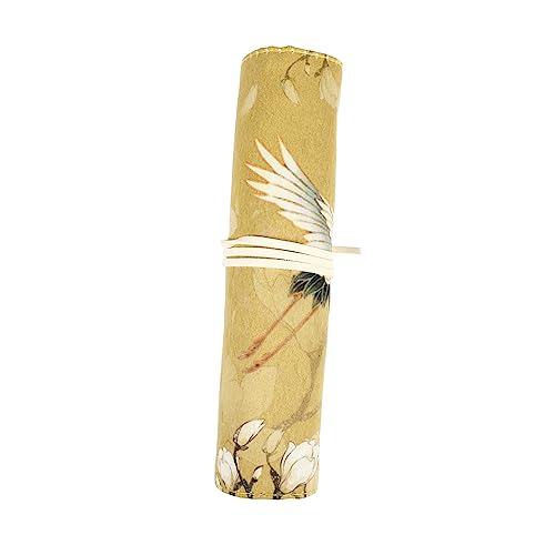 Housoutil 1 Stück Palace Stifttasche Im Antiken Stil Bleistifttasche Rollstifthalter Bleistift Organizer Tasche Rollstifthalter Bleistiftbeutel Gelb Polyester von Housoutil