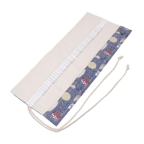 Housoutil 1 Stück Roll Up Stiftemappe Canvas Stylisches Stifteetui für Buntstifte und Schreibutensilien Fächer Tragbar für Schule Büro und Künstlerbedarf Handgefertigter Stifthalter Modernem von Housoutil