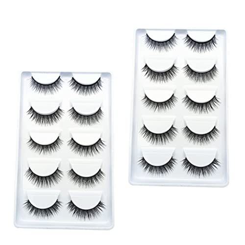 Housoutil 10 Paar Falsche Wimpern Make-up-Accessoire Cosplay-Zubehör Fälschung Schönheit der falschen Wimpern Mädchen Schönheit Wimpern bilden Kosmetik 3d chemische Faser von Housoutil