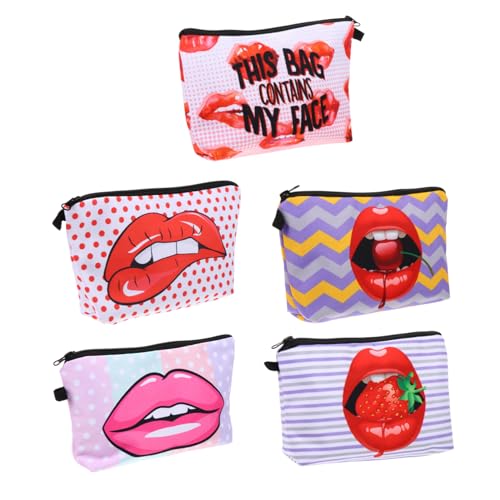 Housoutil 10 STK Lippen Kosmetik Tasche Taschenorganizer Für Tragetaschen Portemonnaie-schlüsselanhänger Schminktasche Für Makeup Tasche Aufbewahrungskiste Reisen Polyester Europäische Mode von Housoutil