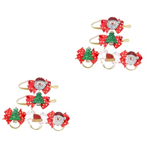 Housoutil 10 Stk Haarband Haargummi Weihnachten Babyschleifen Santa Haarseil Kinder-Tiara Stirnband Haarschmuck festlicher Haarreif Schüttgut Pferdeschwanz Gummiband Halter Damen Haarring von Housoutil