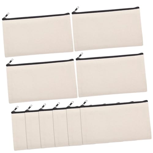 Housoutil 10stücke DIY Blanko Kosmetiktasche Sublimation Feder-mäppchen Aus Canvas Zipper Design Für Reisen Kosmetik-Organizer Zum Gestalten Und Personalisieren von Housoutil