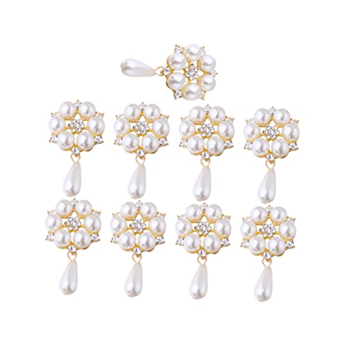 Housoutil 10stücke Diy-imitierte Perlen-aufnäher Legierungsperlen-aufkleber Diy-schuh-ornament-zubehör Gold Langlebige Materialien Charakteristische Und Schmuckzubehör Für Frauen Und von Housoutil