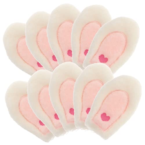 Housoutil 10 Stück Teiliges Plüsch Hasenohren für Haarreif Weiche Deko Leichte DIY Accessoires für Stirnband Cosplay Haarschmuck und Bastelprojekte von Housoutil