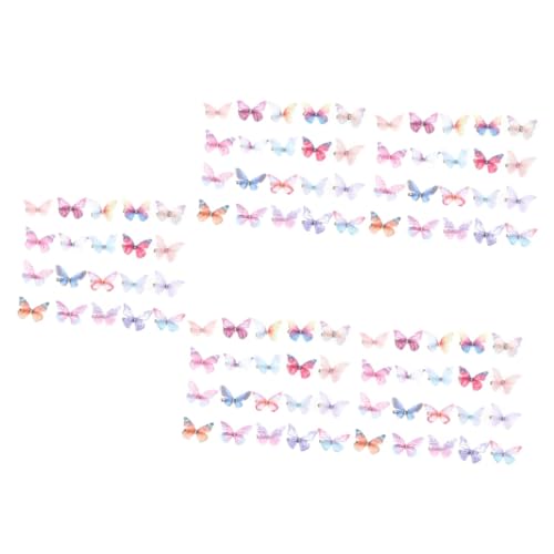 Housoutil 100 Stk Schmetterlings-haarspange Farbige Haarspangen Farbige Realistische Elfen-haarspange Haar Klammern Kinder-schmetterlings-haarnadeln Fee Perle Braut Metall Pfote von Housoutil